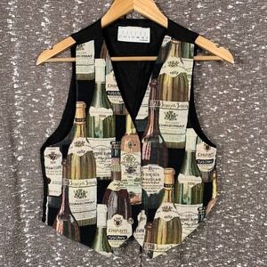 Vintage‎ Columns by Mirrors Tapestry Wine Button Up Vest Women's Medium